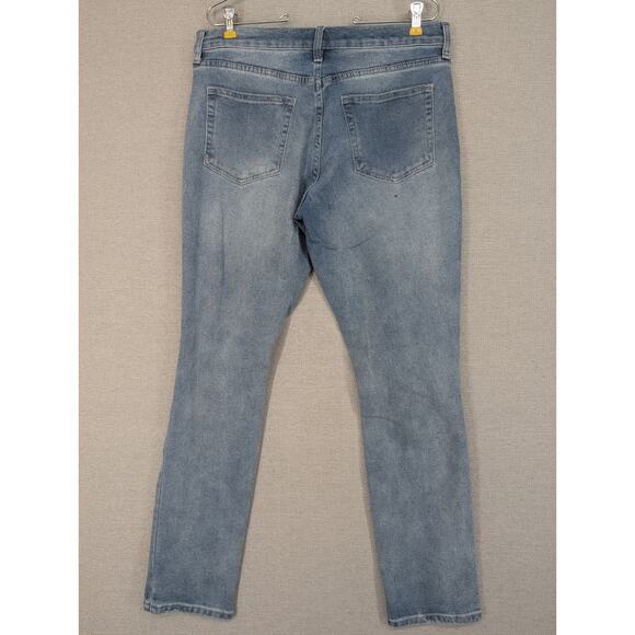 Fashion Nova Men Blue Jeans Size 32 x 32 Distressed -1025F158 - Picture 8 of 9